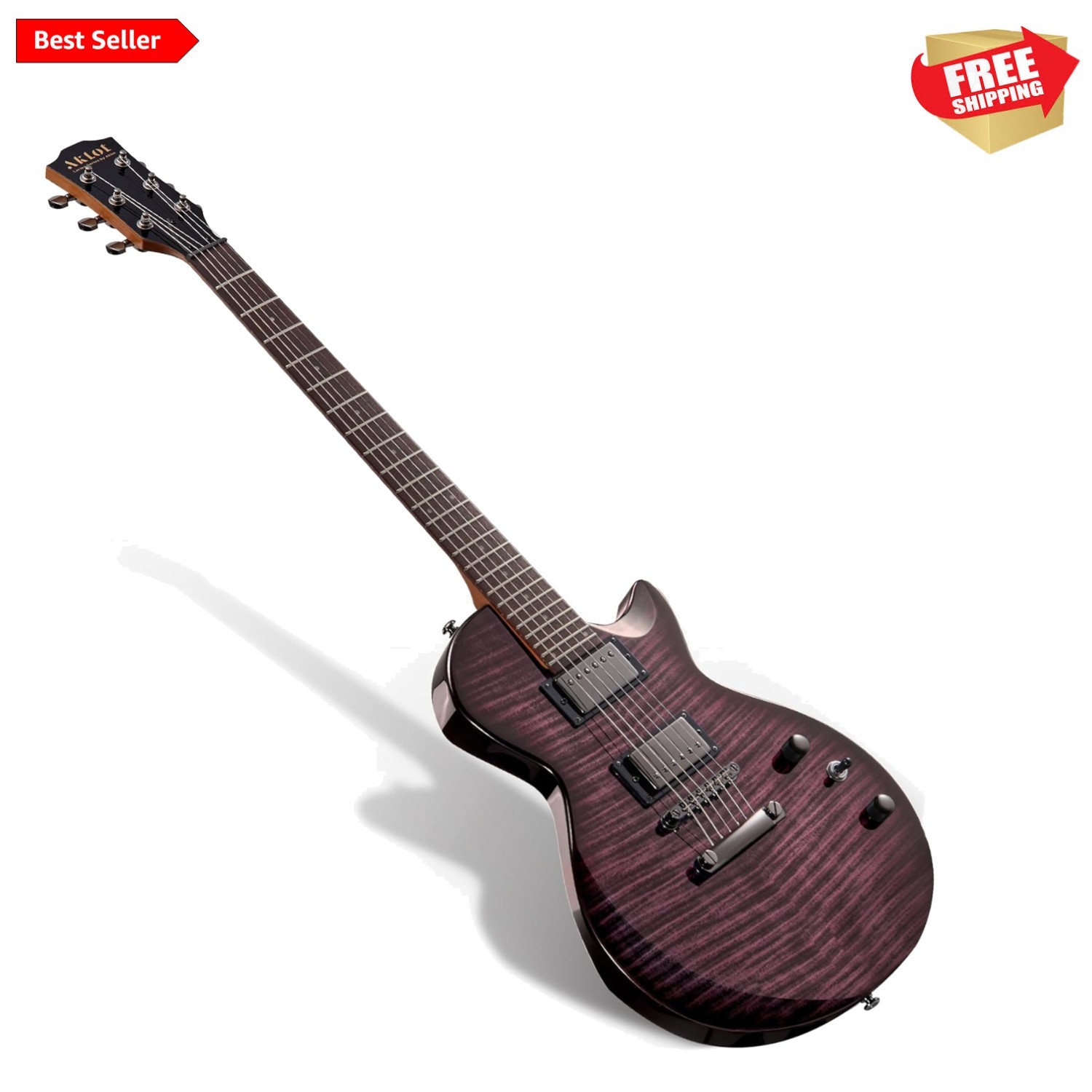 24-Fret Electric Guitar Kit – Single Cut LP Style, Modern Playability with Co…