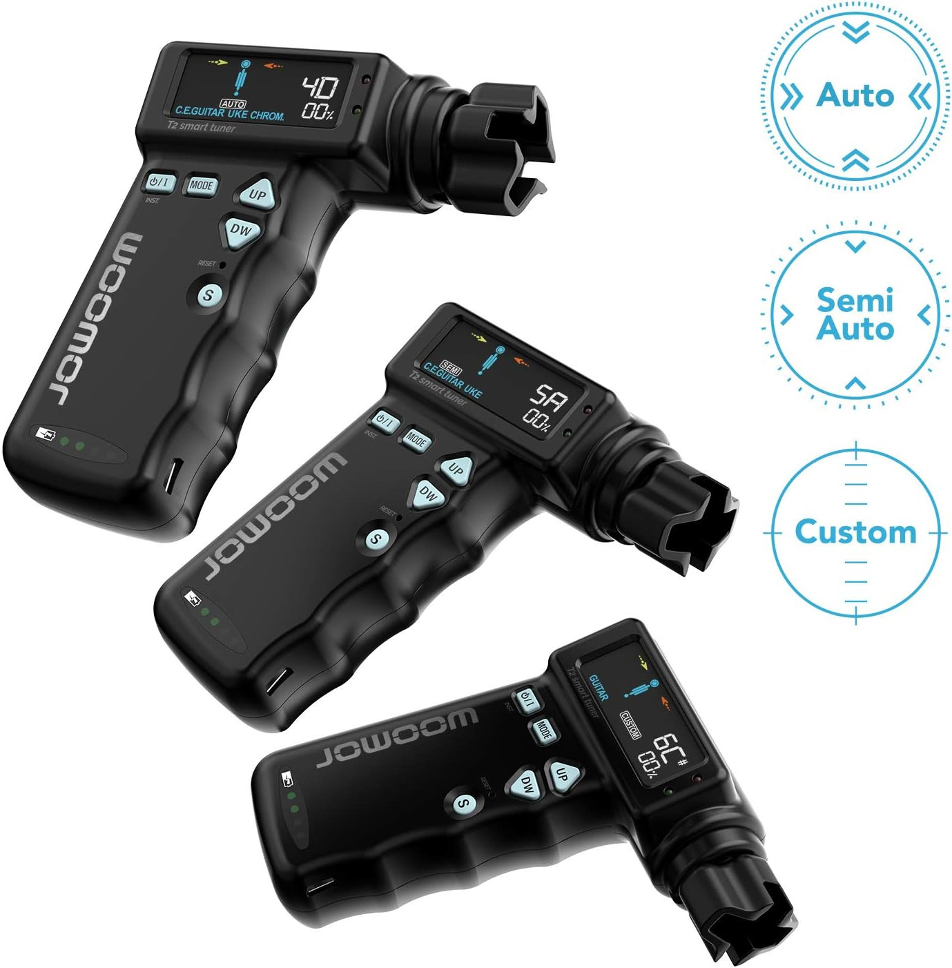 T2 Smart Automatic Guitar & Ukulele Tuner | Fast Acoustic Guitars Auto-Tuner wit
