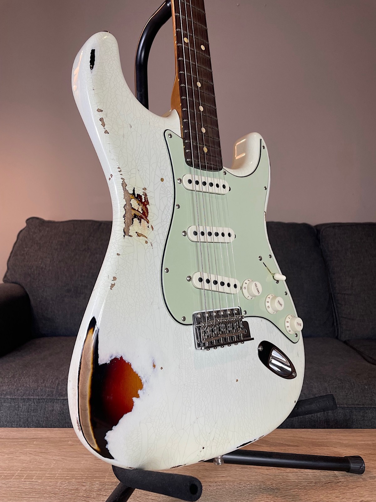 2020 Fender Custom Shop GT11 Relic Stratocaster Olympic White & 3 Color Sunburst