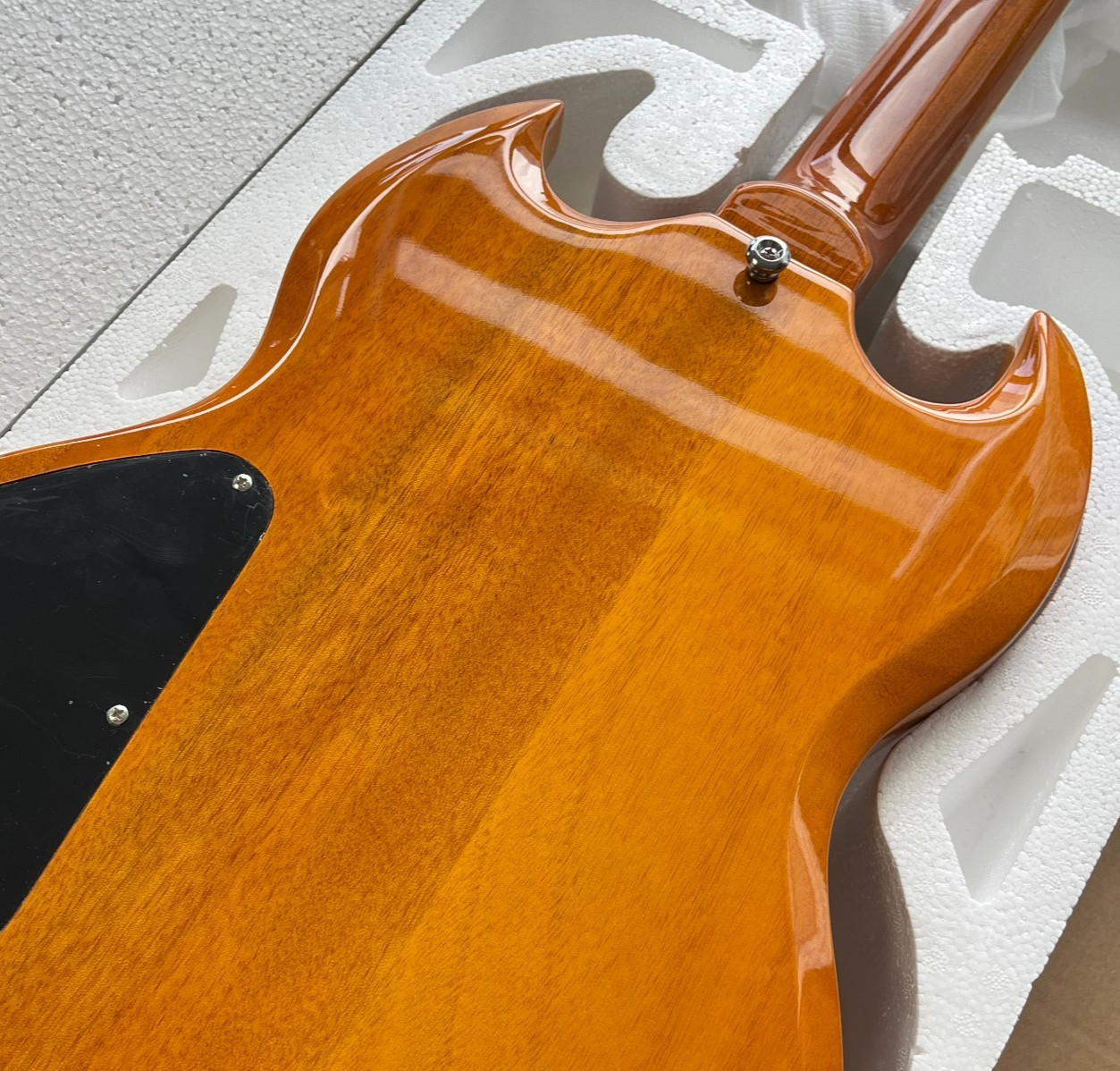Natural SG Style Electric Guitar Rosewood Fingerboard Chrome Part