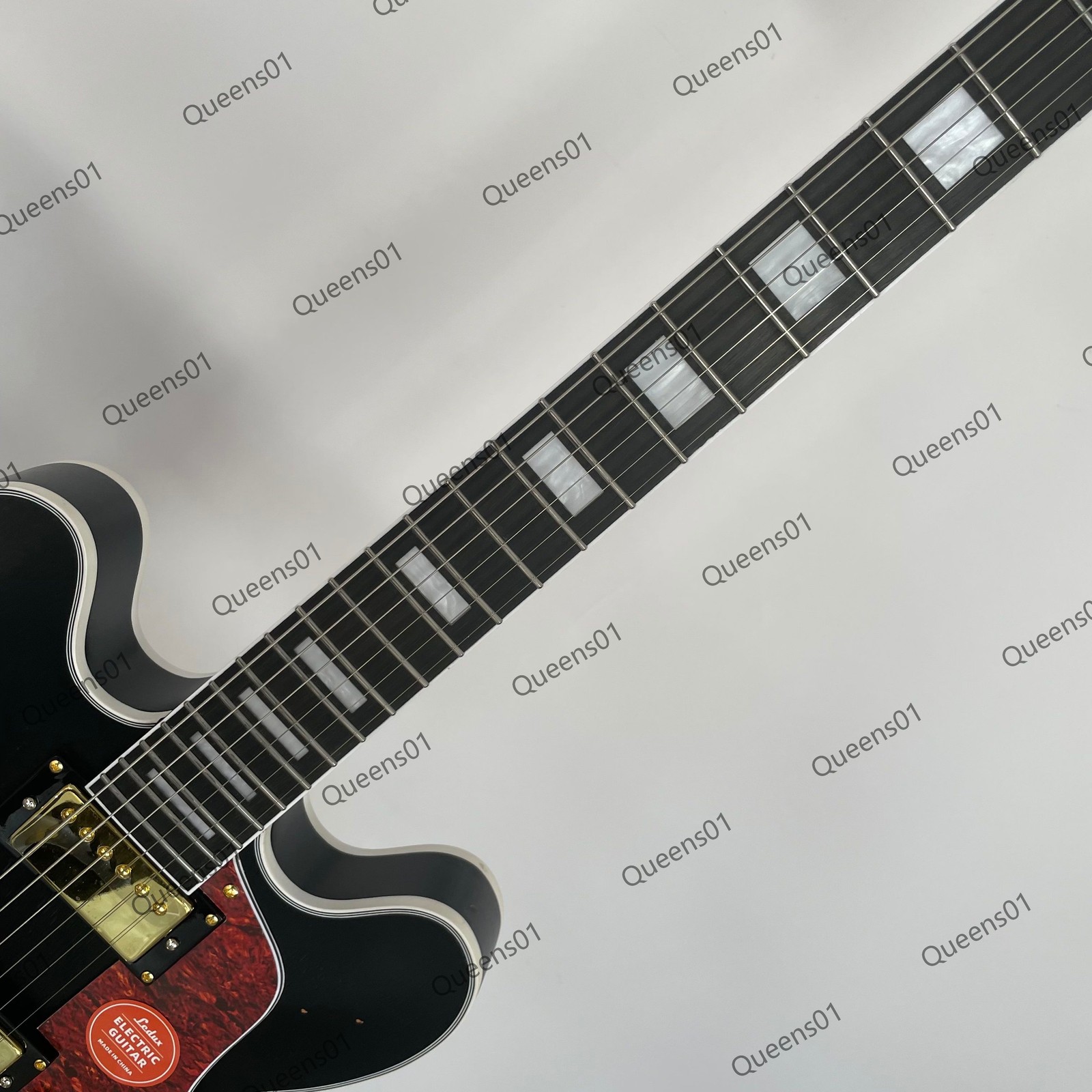 Vintage Aged Electric Guitar Semi Hollow F Hole Stainless Rounded Fret Edge