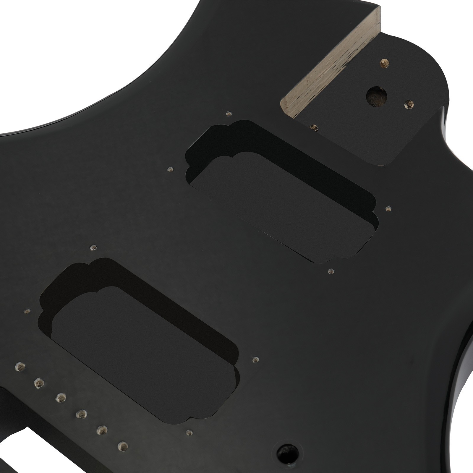 DIY Flame Shape 6 String HSH Electric Guitar Kit Mahogany Body Black Accessories