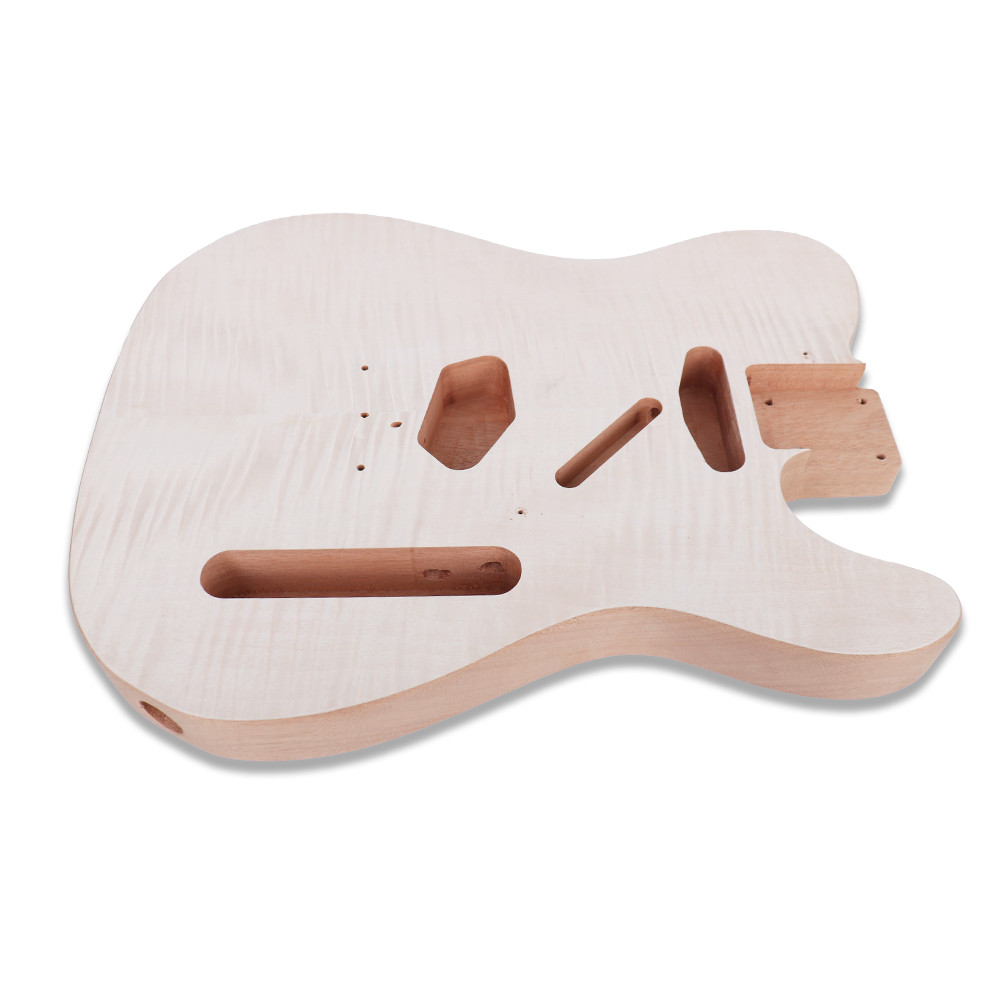 DIY Electric Guitar Kit Unfinish Uncut All Parts Stainless Fret Maple Neck