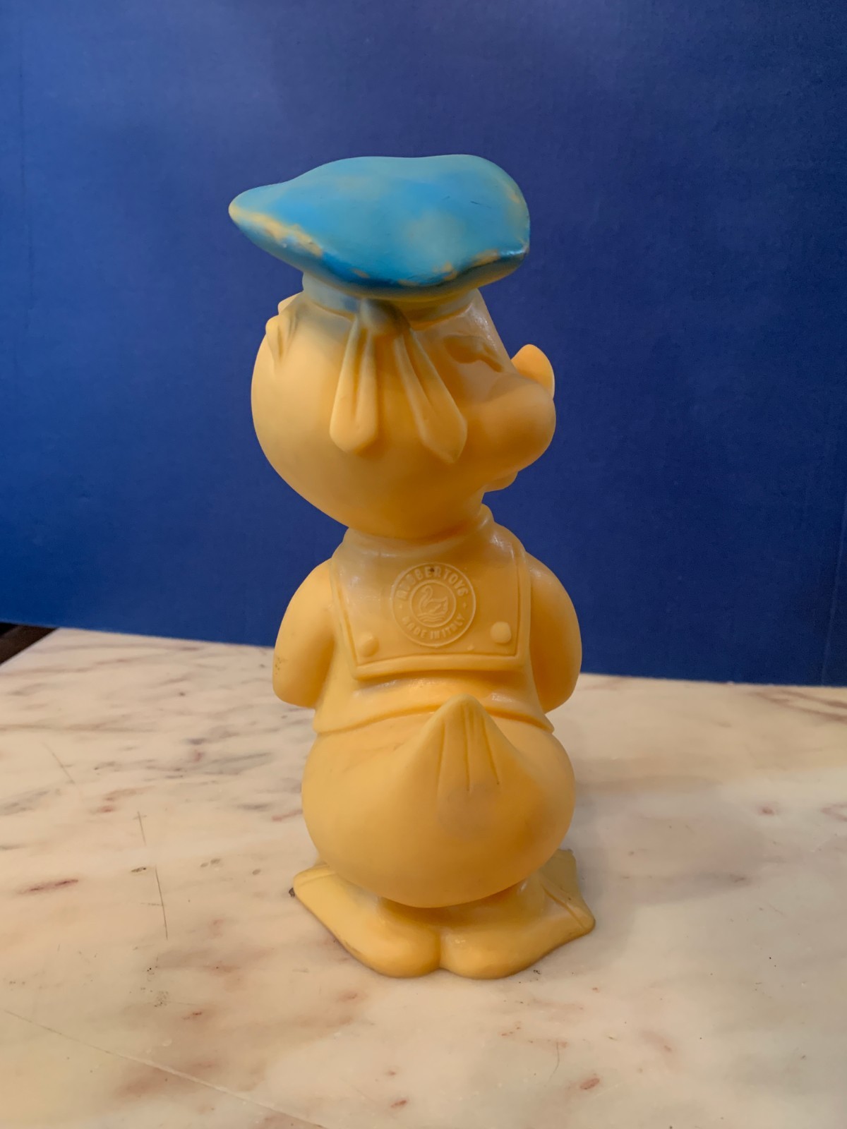 VINTAGE RUBBER TOY SQUEAK DUCK 8″ MADE IN ITALY 1960s RUBBERTOYS
