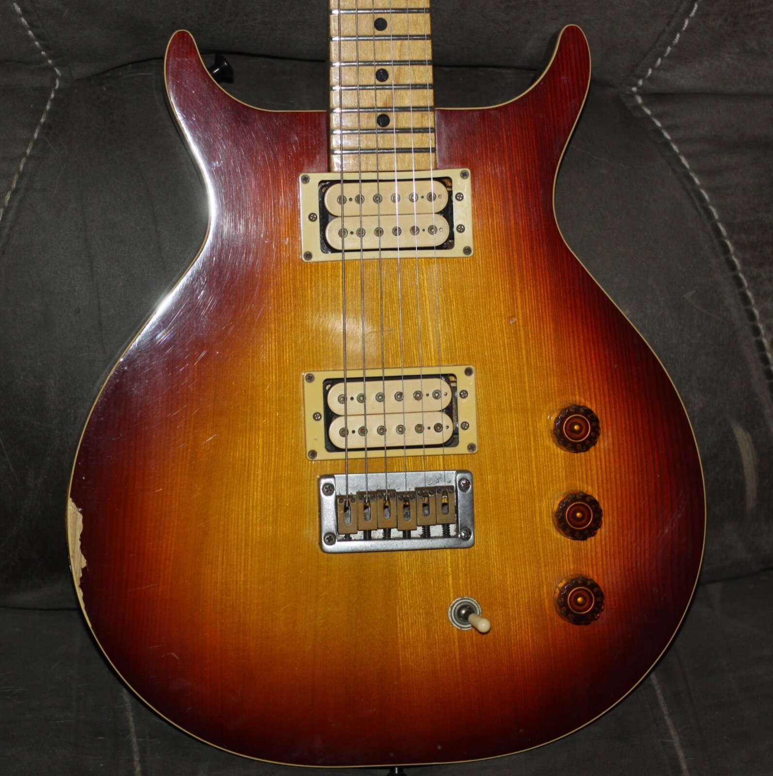 Very RAre 2pc CENTER SEAM! 1982 Washburn SB-8-Pro Setup-All Orig!43yr Old JAPAN!