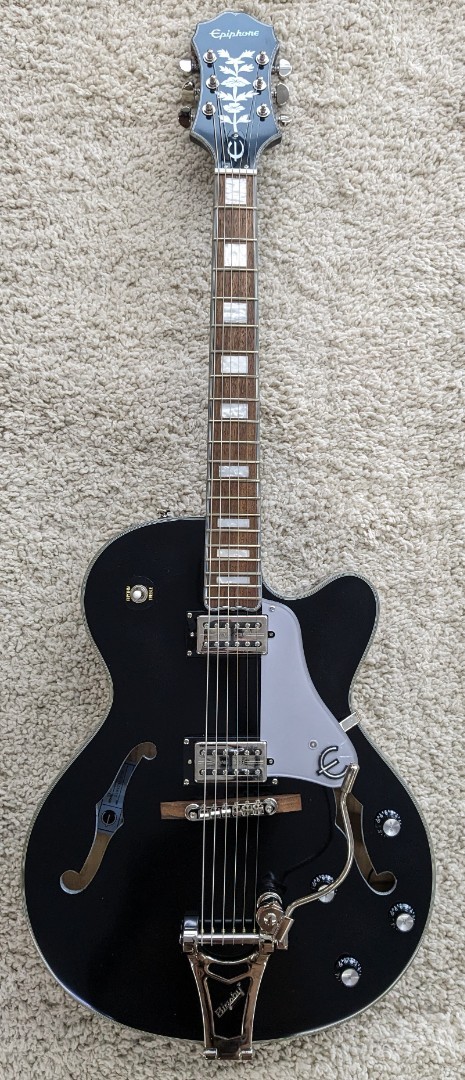 Epiphone Emperor Swingster Semi Hollow Guitar w/Bigsby, Black Aged Gloss