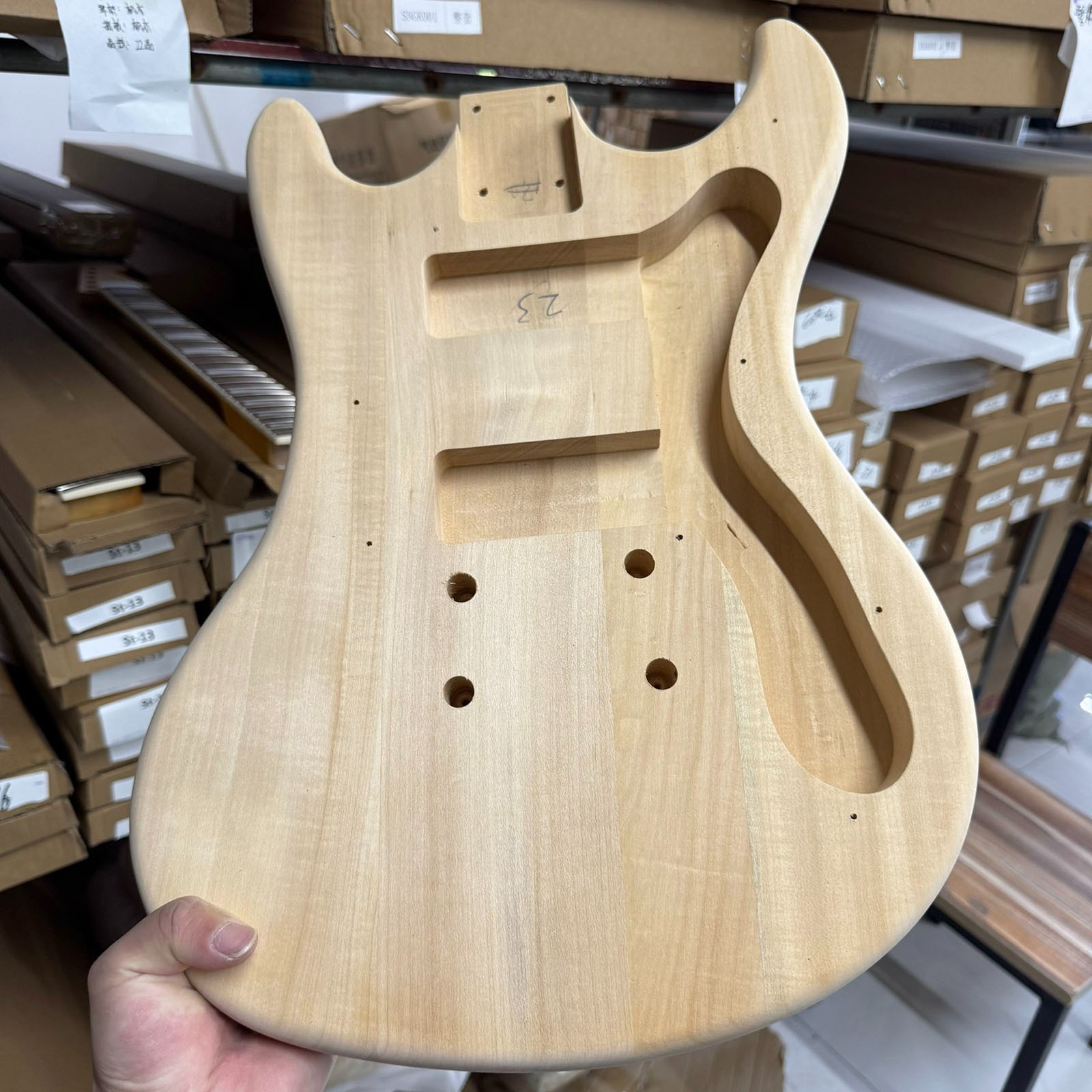 Unfinished 22-Fret 24.75″ Maple Neck Electric Guitar Kit with Basswood Body