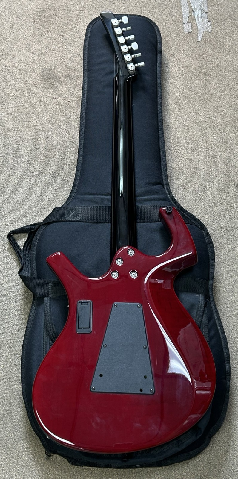 (MA6) Parker NiteFly HSS NFV2 / NFV4 Guitar Red & White USA + Original Gig Bag