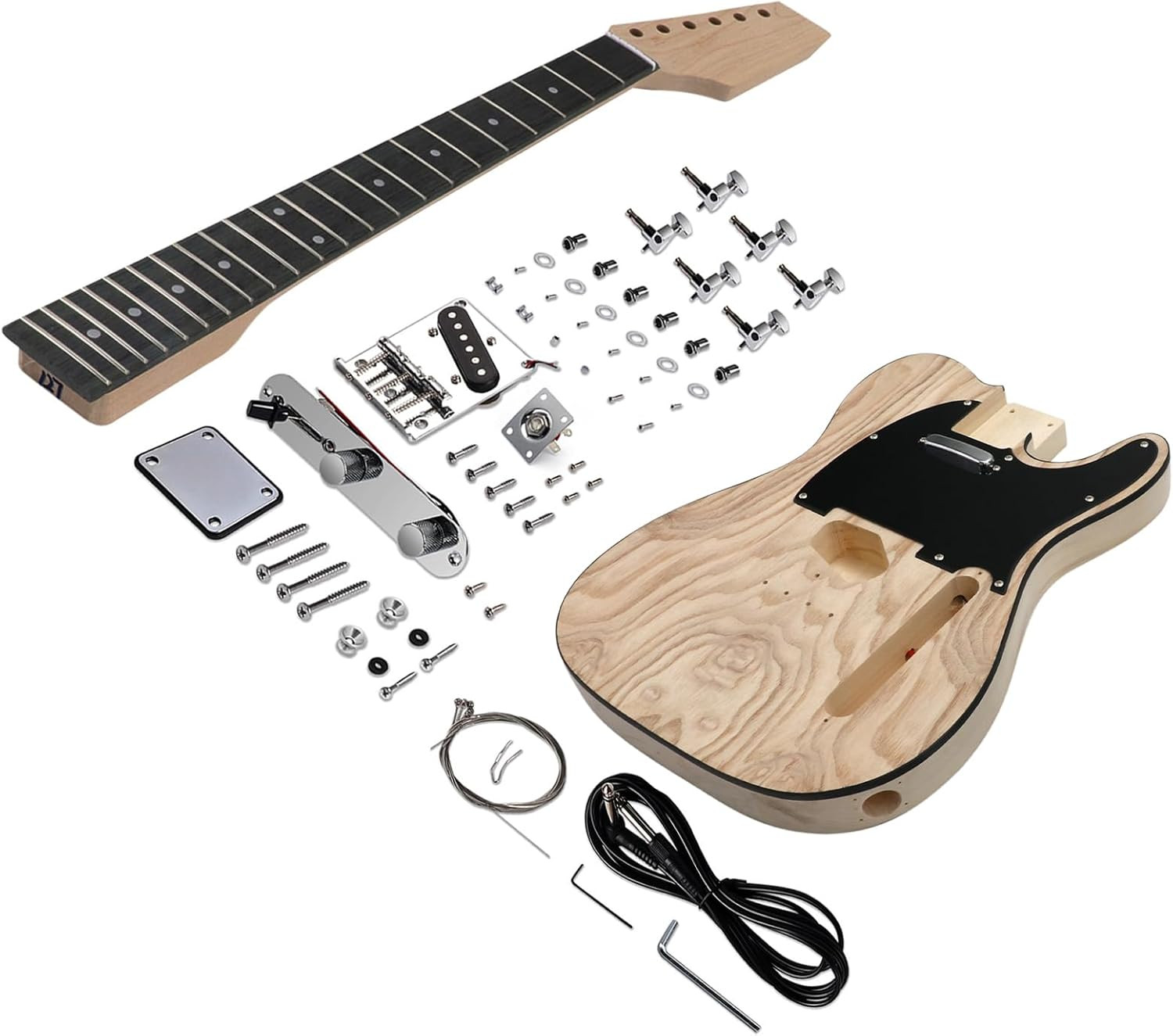 DIY Electric Guitar Kit Beginner Kit TL Style 6 String Right Handed Basswood Bod