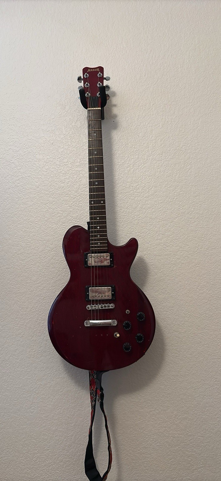Arbor Red Single Cutaway 6-String Electric Guitar with Strap plus other items