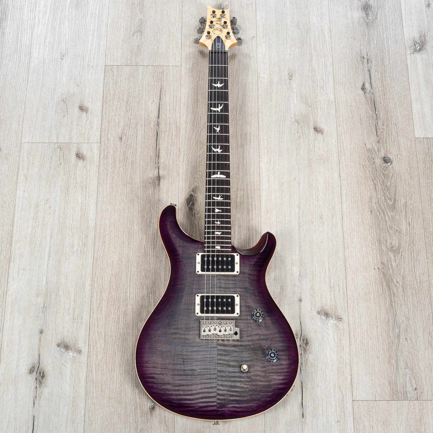 PRS Paul Reed Smith CE 24 Guitar, USA 85/15s, Faded Gray Black Purple Burst