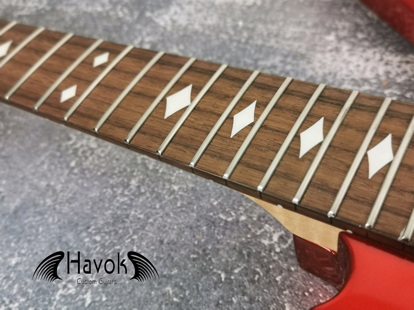 HAVOK Parabellum Guitar Kit, Stainless Steel Frets Flame Maple Neck Spoke Wheel