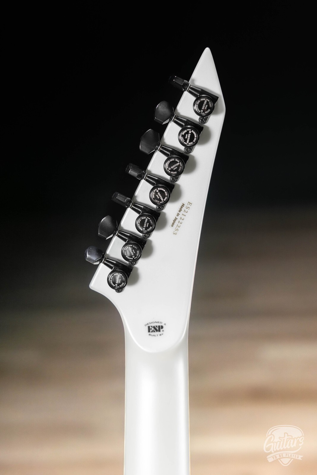 ESP E-II M-II 7B Baritone 7-String Evertune Guitar w/ Case – Pearl White