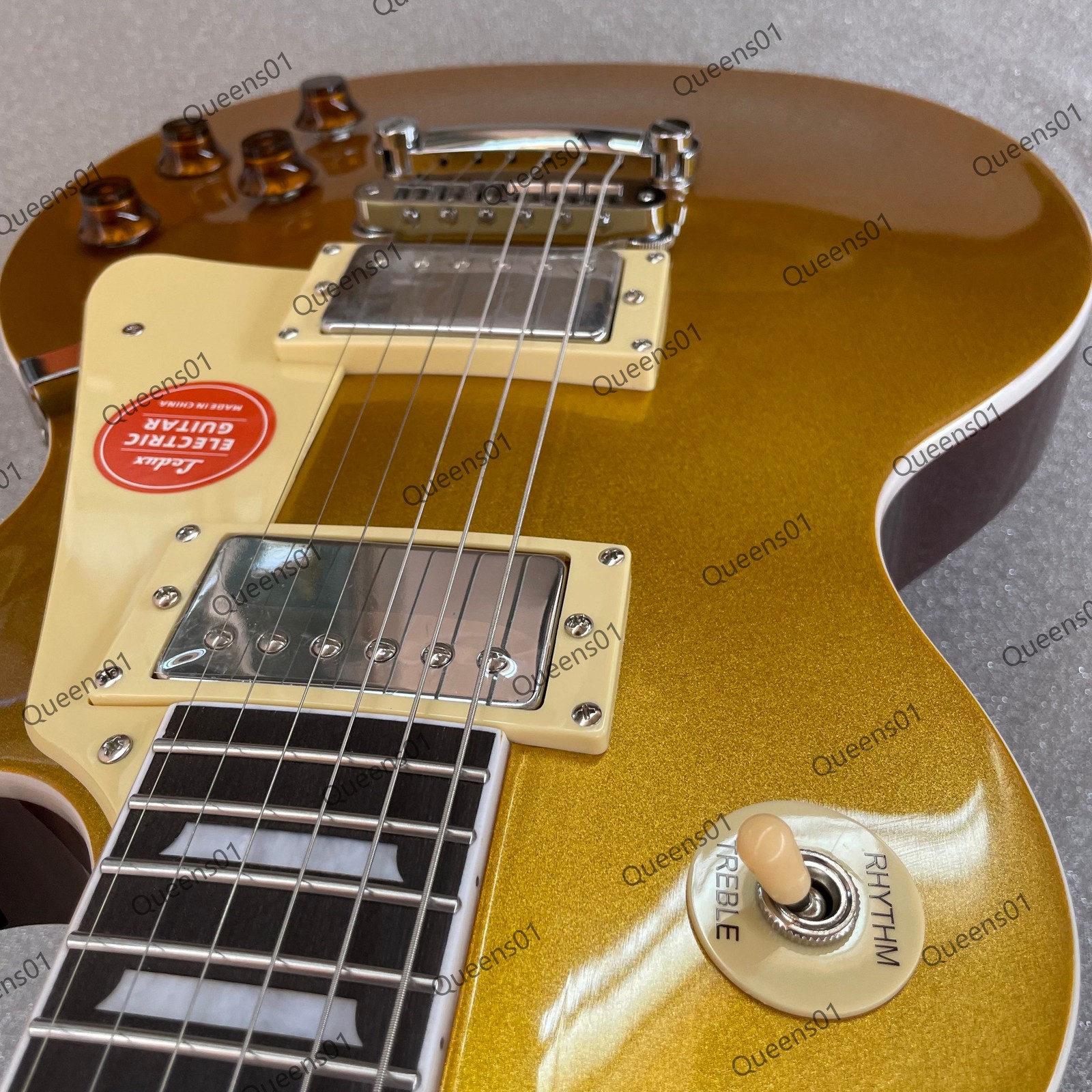 Electric Guitar Stainless Steel Rounded Fret Edge Bone NutSparkle Glod US Stock