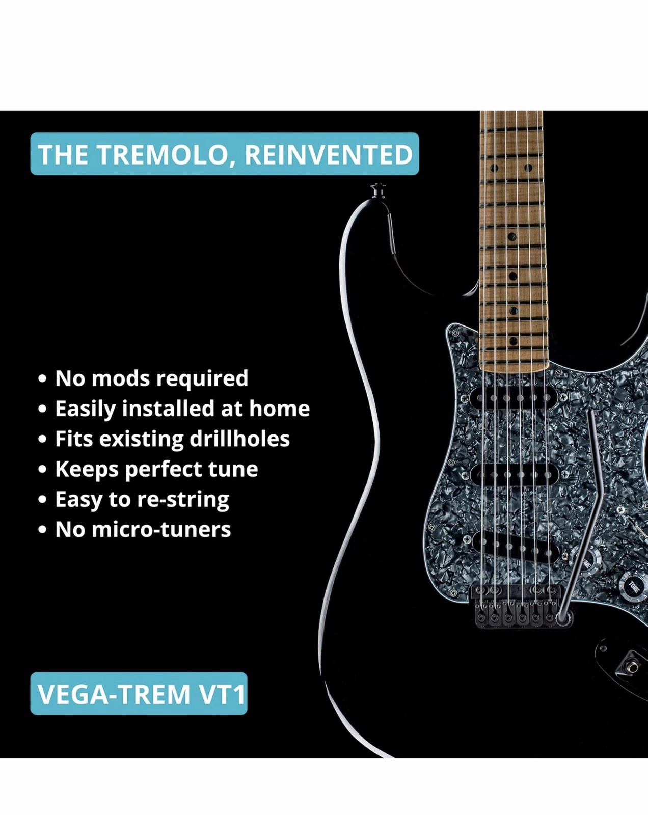 Vega-Trem VT1 Ultra-Trem Standard 6-Screw Stratocaster Guitar Tremolo Bridge