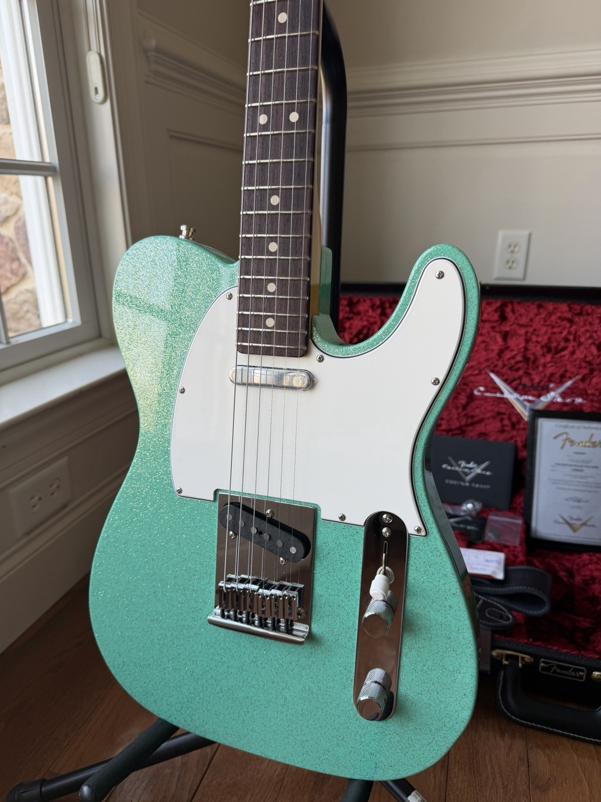 2025 Fender Custom Shop Telecaster W25 Custom Deluxe NOS Seafoam Green Sparkle