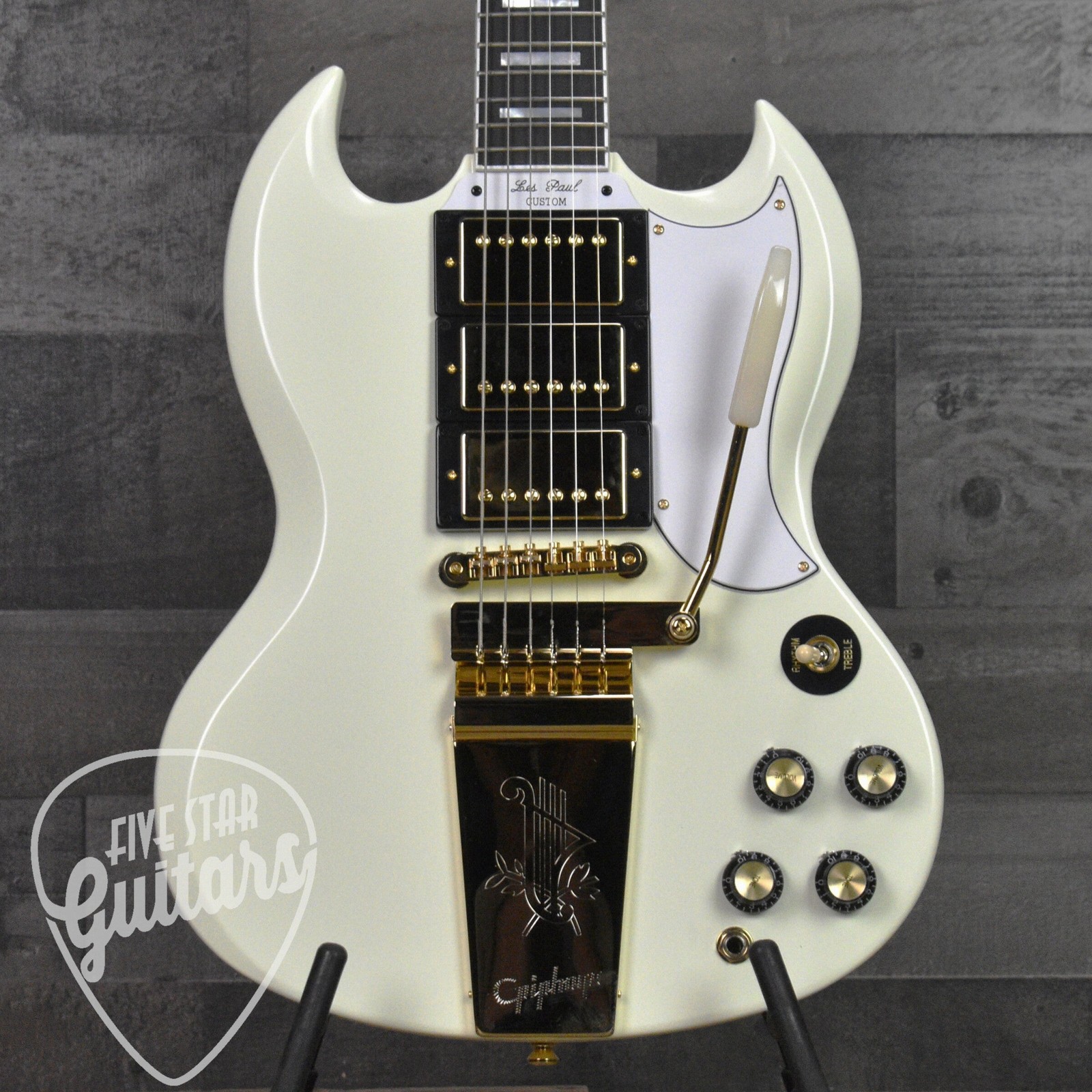 Epiphone ’63 Les Paul SG Custom with Maestro Vibrola – Classic White with Hard