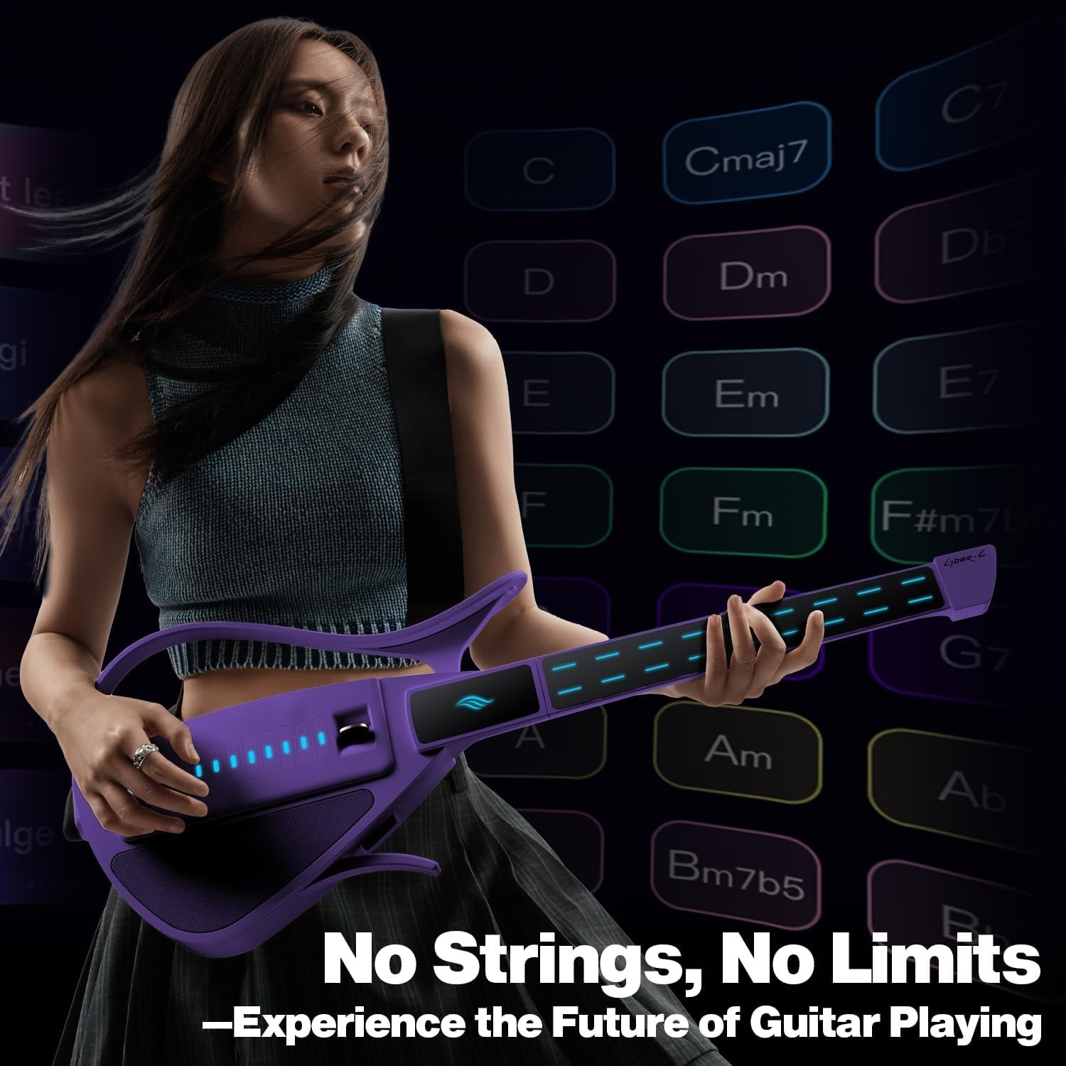 Enya CYBER-G Stringless Smart Guitar,Portable Foldable Travel Guitar #3904L Y