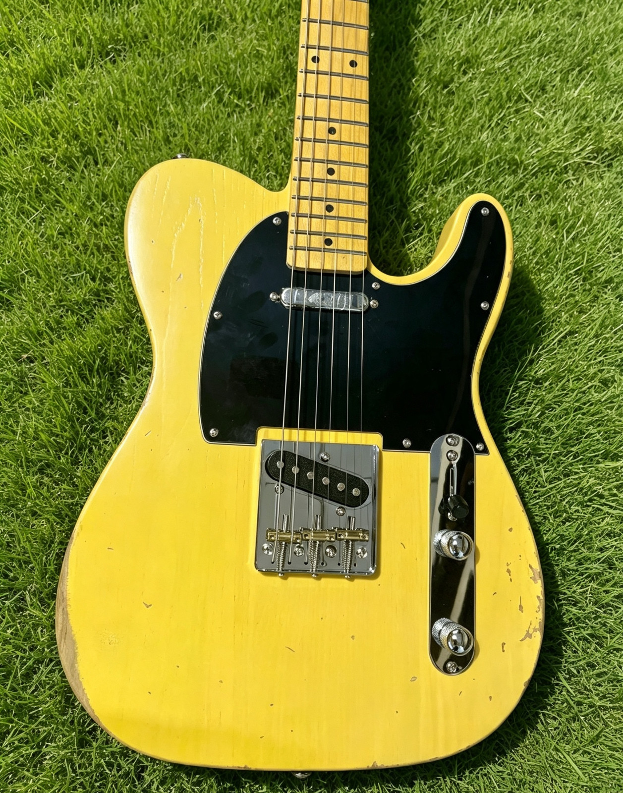 Ship US Butterscotch Blonde TL Electric Guitar Relic Finish Maple Neck