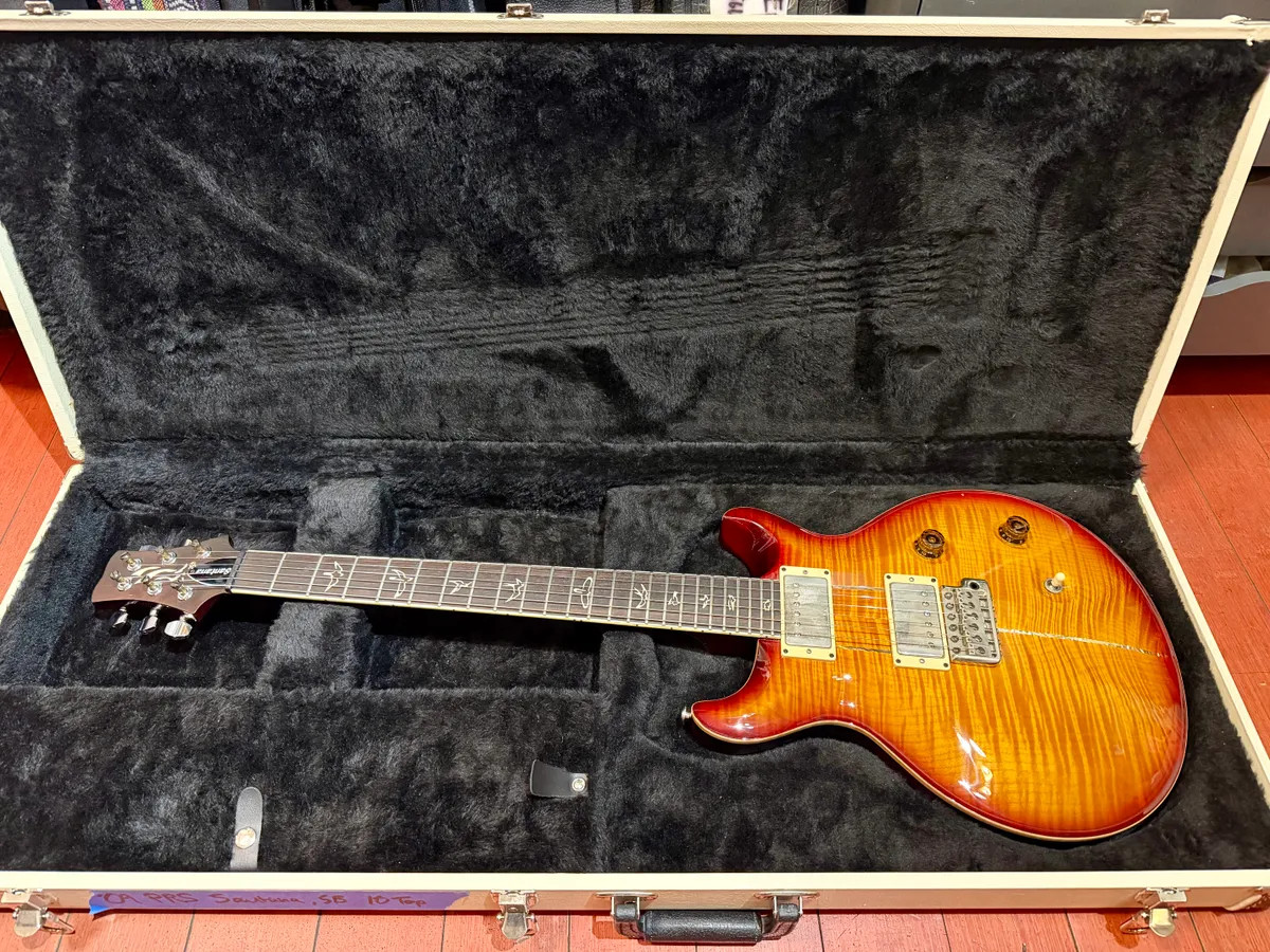 2009 PRS Santana 25th Anniversary Sunburst Flame 10 Top w/ Original Case & Paper