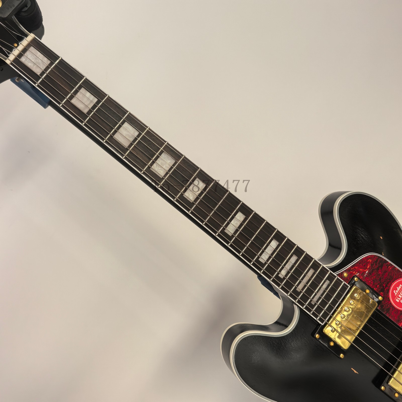 Aged Black Semi Hollow Body Electric Guitar Mahogany Body&Neck Gold Hardware