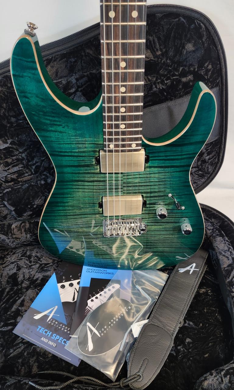 Tom Anderson Angel, Flame Maple Top, Ziricote FB, HC1/HC2+, Cajun Key Lime to Te