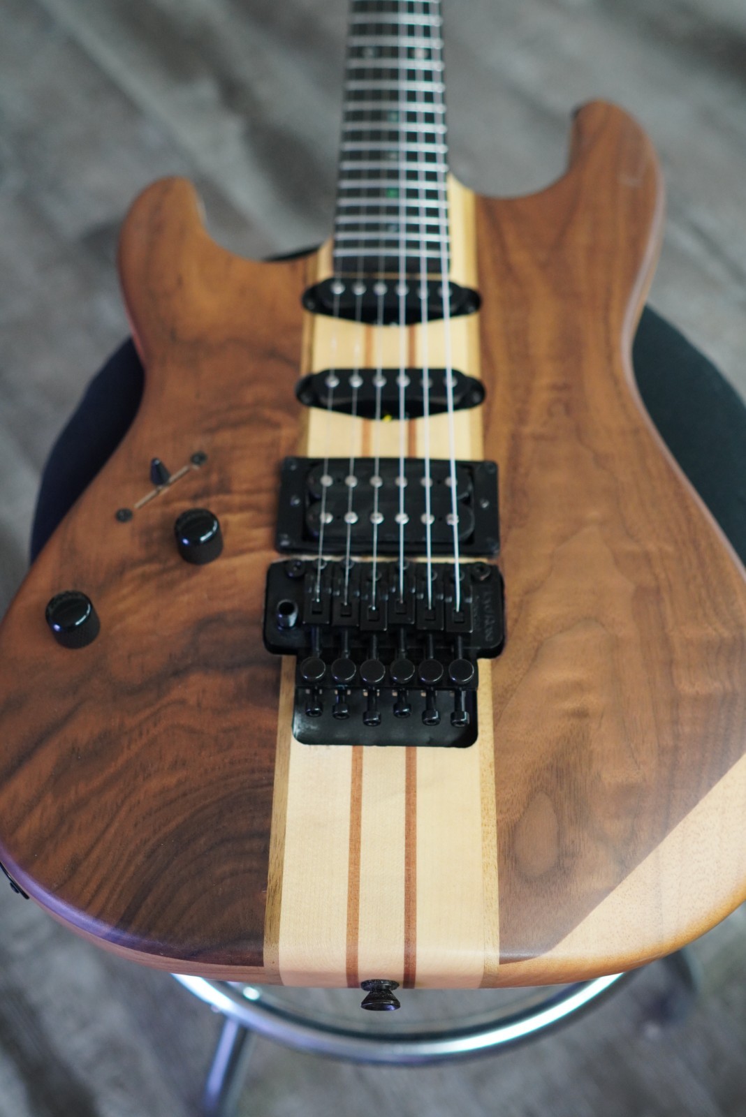 AIO Wolf S1 Floyd Rose Left-Handed Electric Guitar – Dark Walnut GS-078