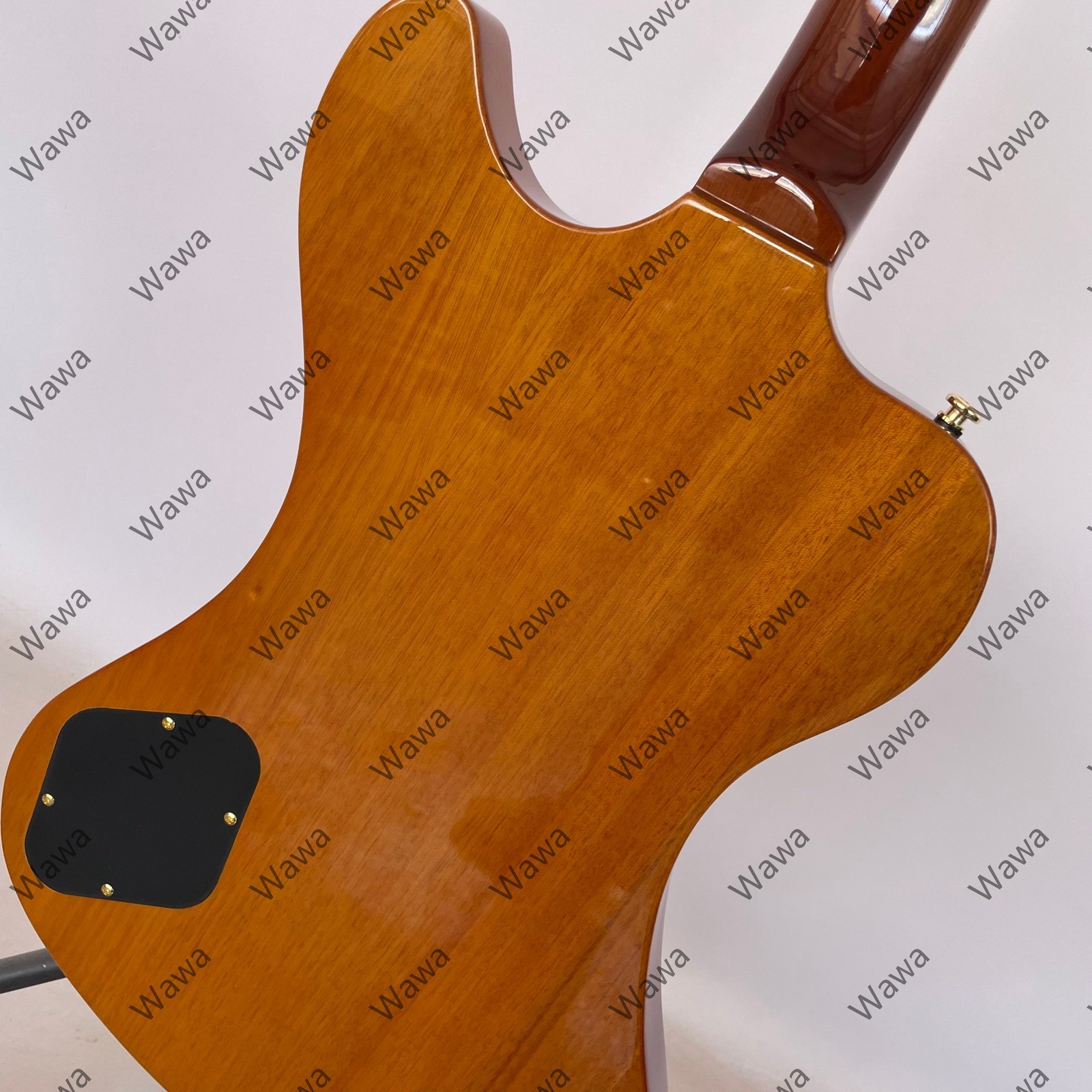 Mahogany Natural Wood Electric Guitar HH Pickups Gold Hardware TOM Bridge