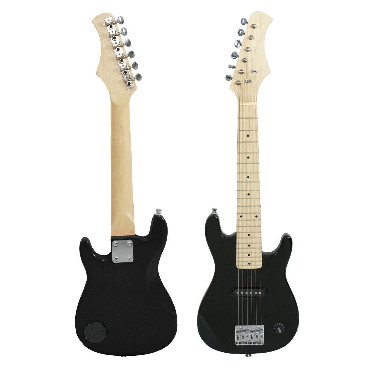 Beginner 30″ Guitar w/Amp Case Electric Guitar Accessories Pack Black Guitar Kid