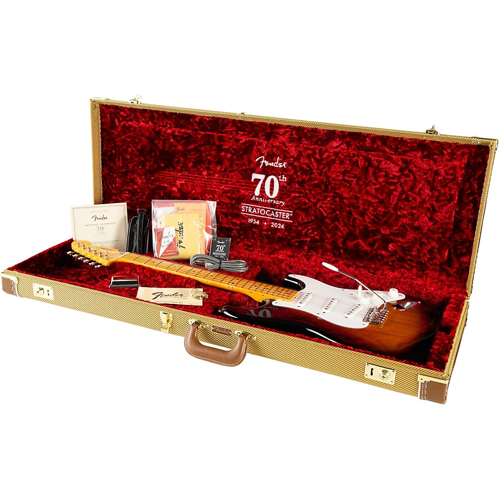 Fender 70th Anniversary 1954 Stratocaster Guitar 2Color Sunburst 19788148031 RF