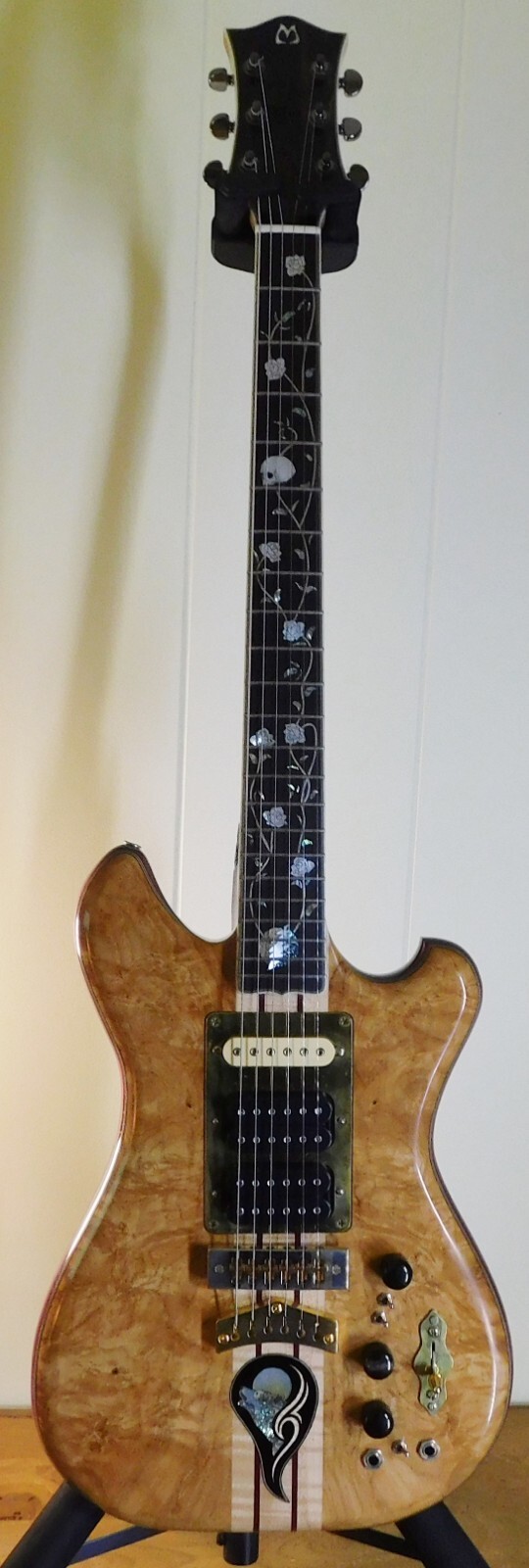 Bil Mitchell Tribute 2 Electric Guitar Maple Burl/Purpleheart !