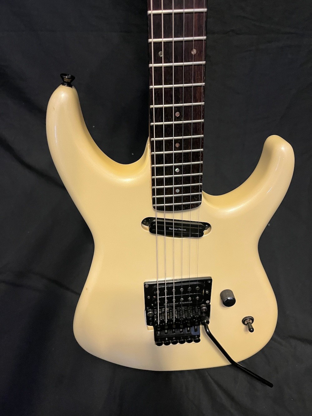 Rare 1991 Vintage ESP M-1 Guitar H/S in Pearl White W/Case Queensryche Vibe!