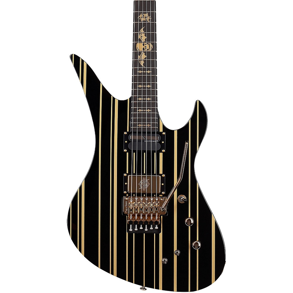Schecter Synyster Gates CustomS Electric Guitar Gloss Black with Gold Pinstripe