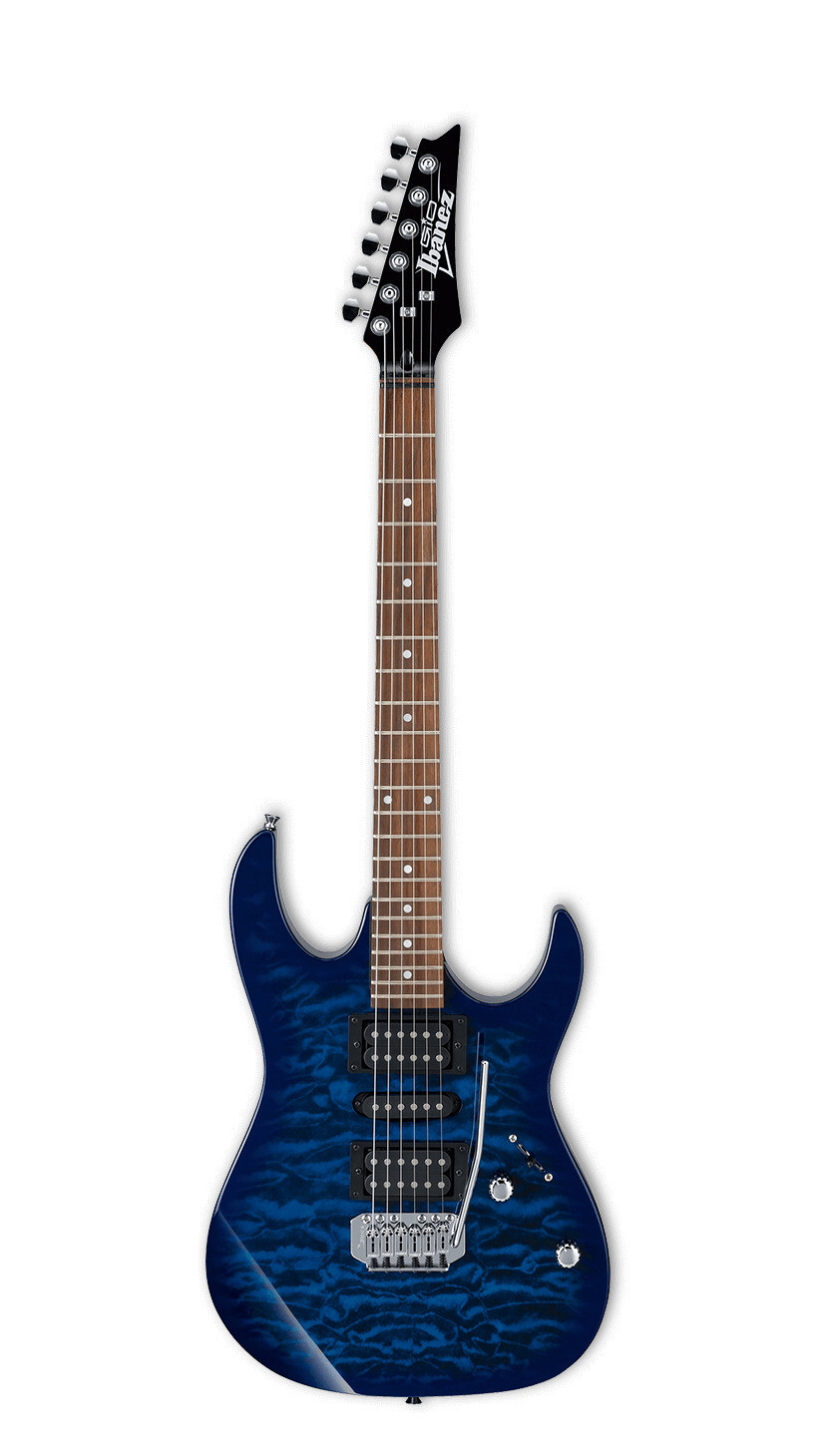 Ibanez GRX70QA GIO 6-String Right-Hand Electric Guitar (Transparent Blue Burst)