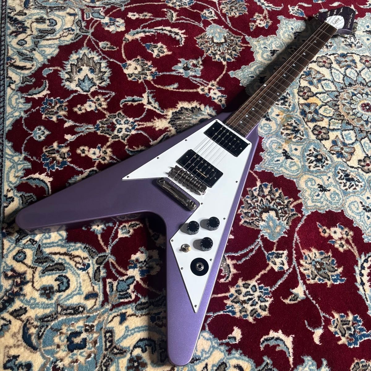 Epiphone Kirk Hammett 1979 Flying V Electric Guitar Purple Metallic