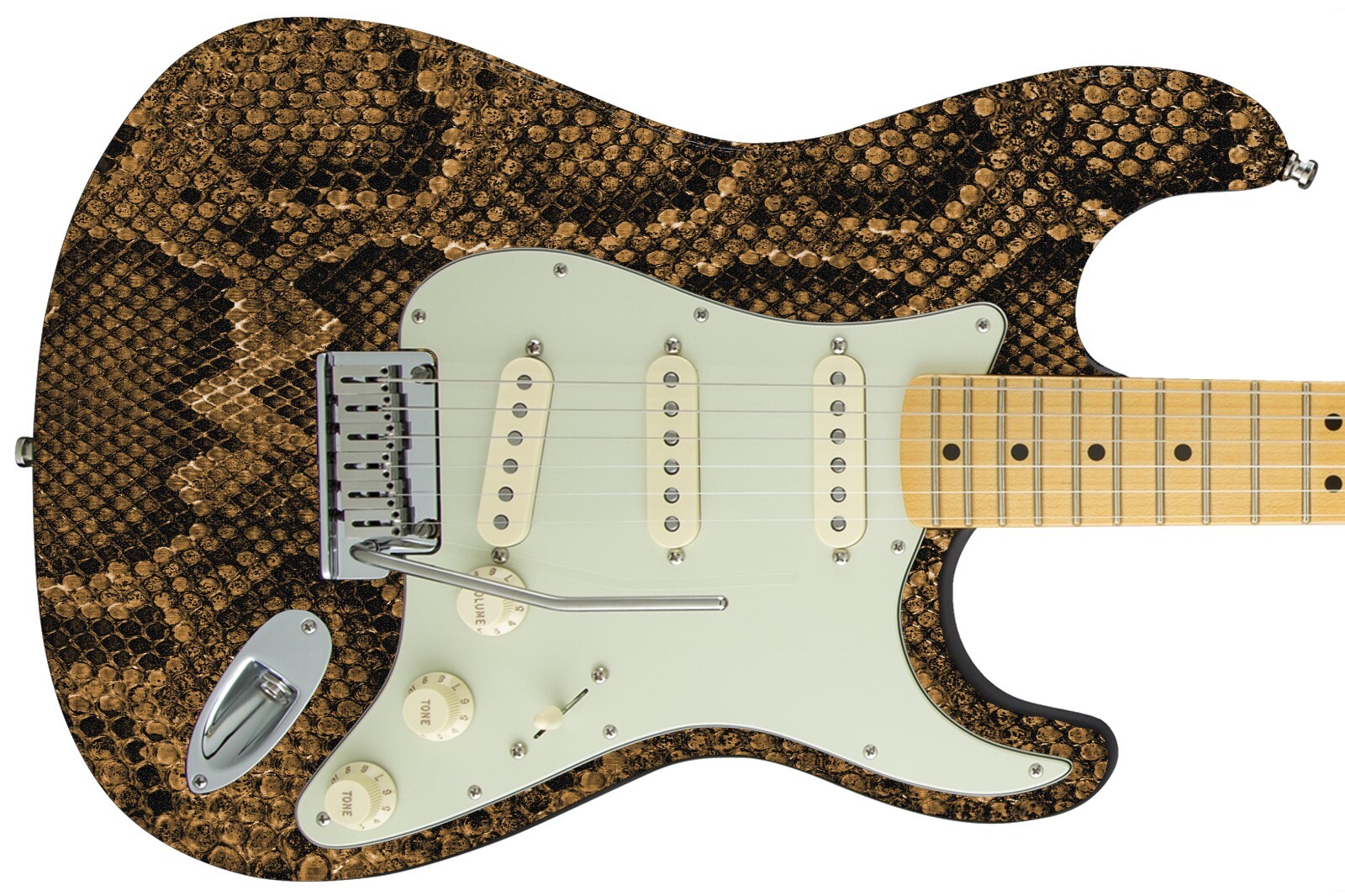 Guitar Skin Wrap Axe Re-skin Vinyl Ashbury Anaconda Gold Snake Skin 1054 B