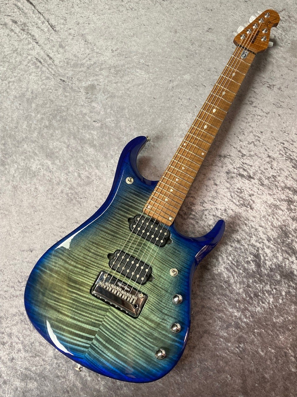 MUSIC MAN JP15 7 Strings Flame Cerulean Paradise with Case 2020 Electric Guitar
