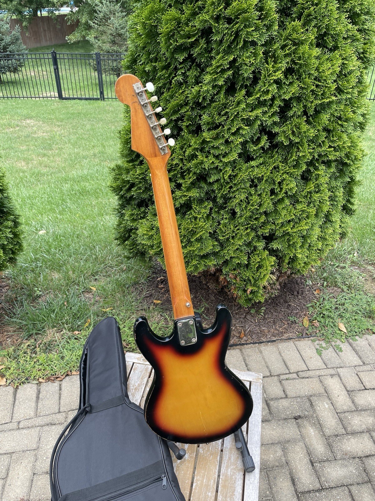 Vintage 60s Teisco Sunburst 2 Gold Foil Pickup Japan Electric Guitar FREE SHIP