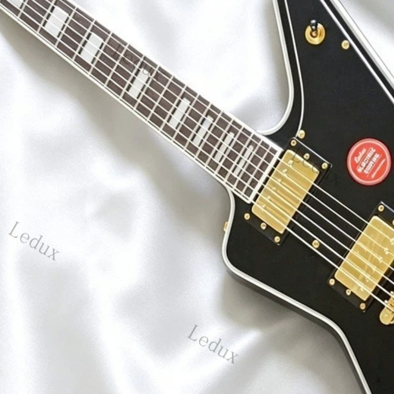 Solid Electric Guitar Stainless Rounded Fret Edge Bone Nut Free Shipping Black