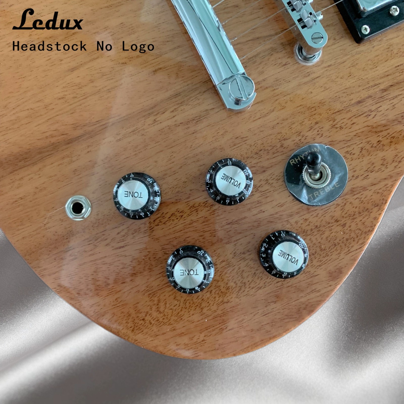 Solid Electric Guitar Natural Mahogany Finish HH Pickups Bone Nut 22 Frets