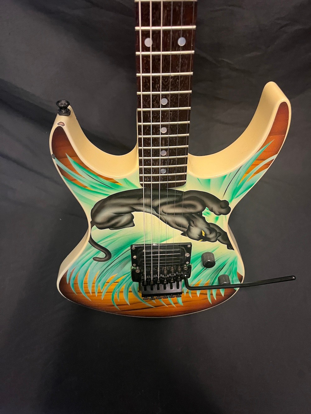 1989 Robin Raider Custom Guitar-Panther Graphic-Reverse Headstock W/Case