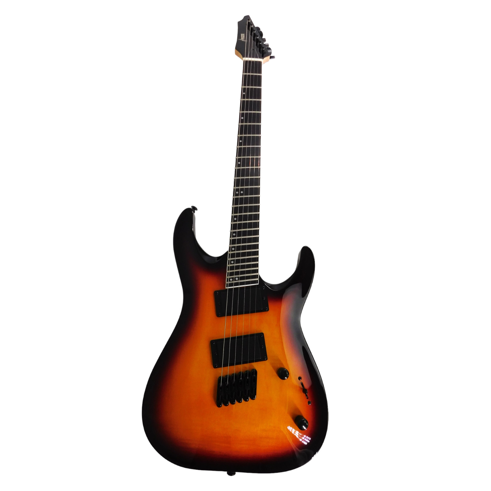 Haze 6FFTAM Trans Amber Fanned Fret 6 String Electric Guitar + Free Gig Bag
