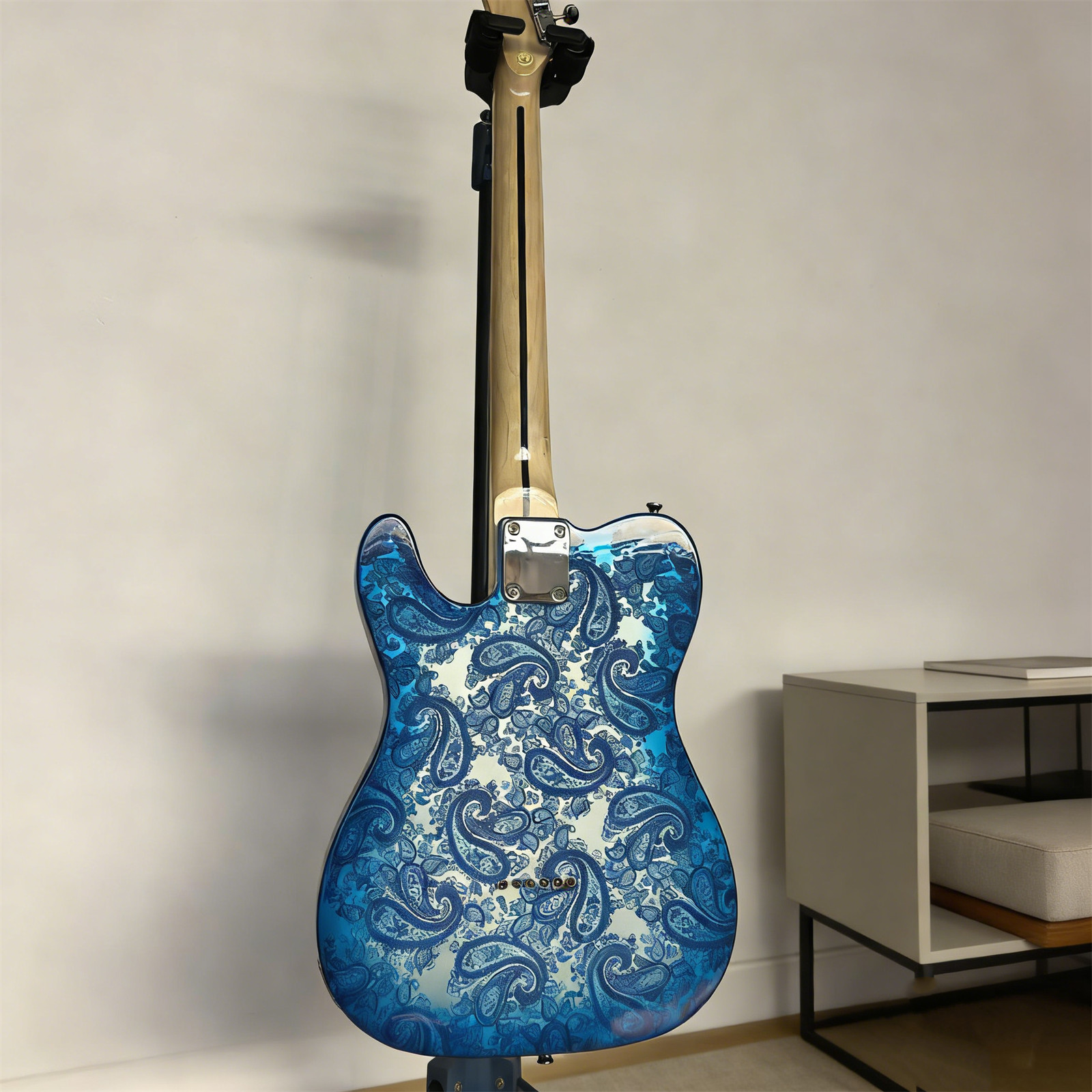 Blue Paisley TL Electric Guitar Maple Fretboard&Neck S-S Pickups Fixed Bridge
