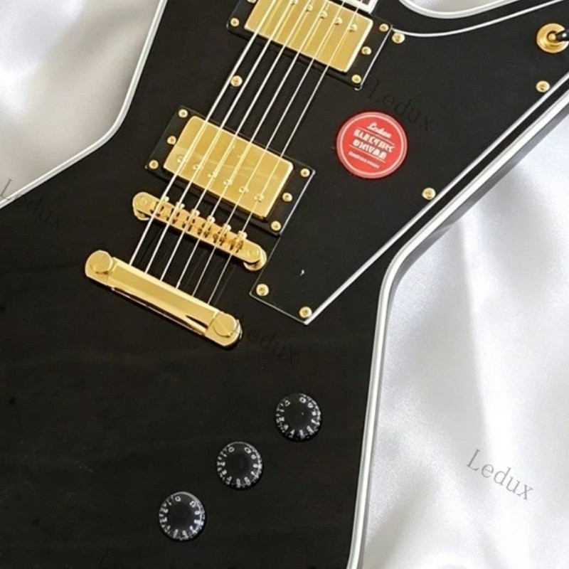 Solid Electric Guitar Stainless Rounded Fret Edge Bone Nut Free Shipping Black