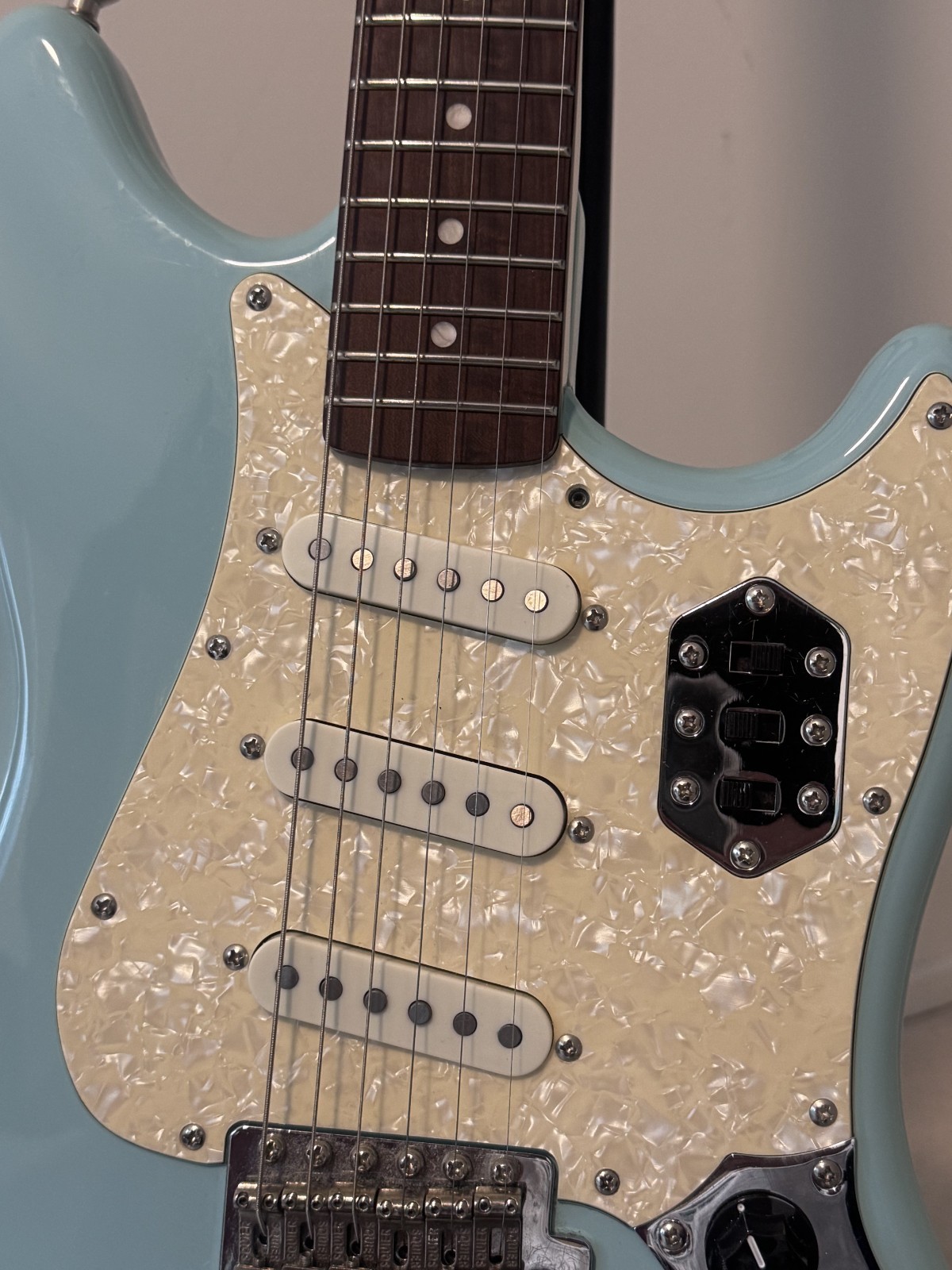 Rare & Discontinued Squier Cyclone – Sonic/Light Blue (Short Scale)