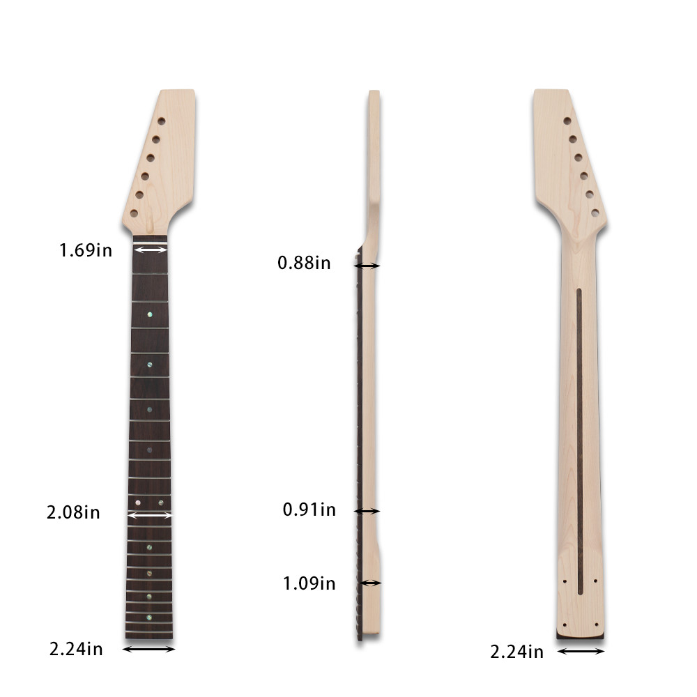 DIY Electric Guitar Kit Unfinish Uncut All Parts Stainless Fret Maple Neck