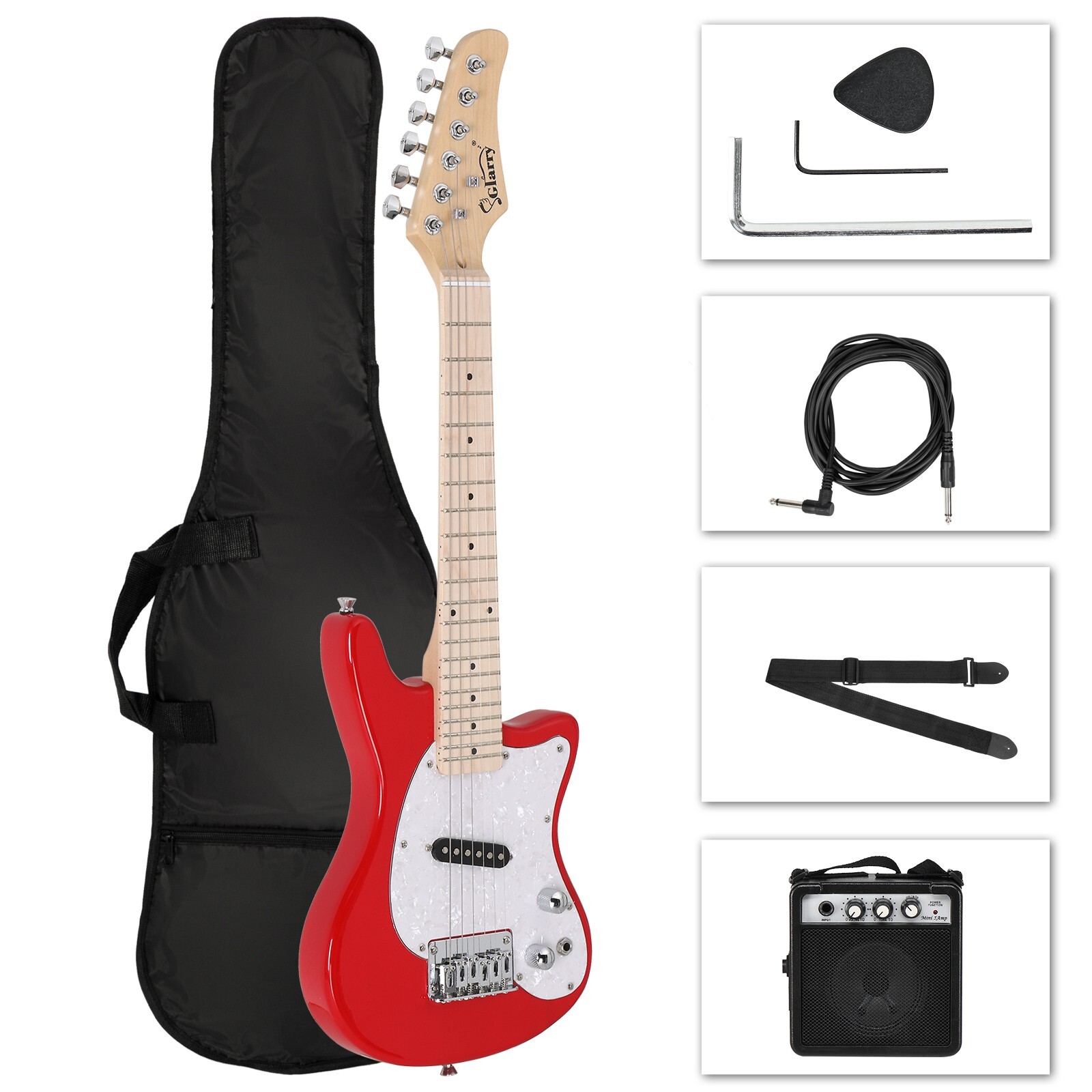 30″ Kids Maple Fingerboard Electric Guitar w/Amplifier Bag String Shoulder Strap