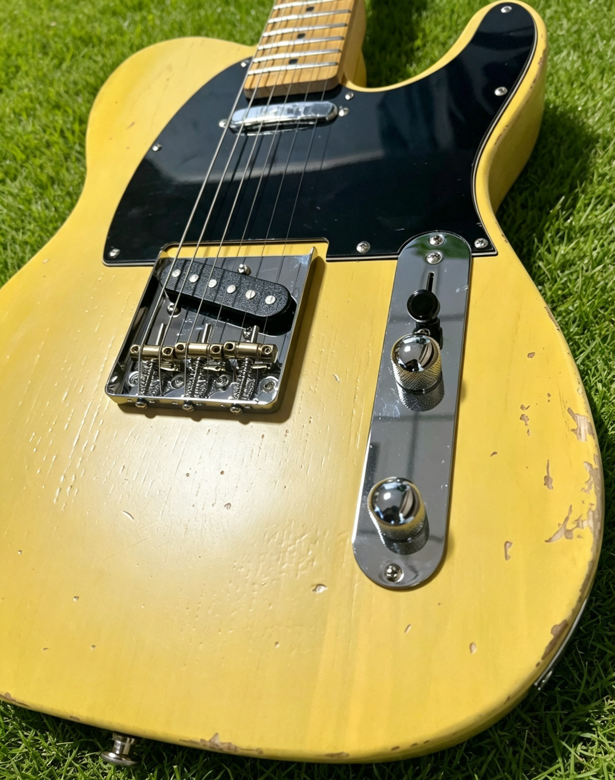 Ship US Butterscotch Blonde TL Electric Guitar Relic Finish Maple Neck