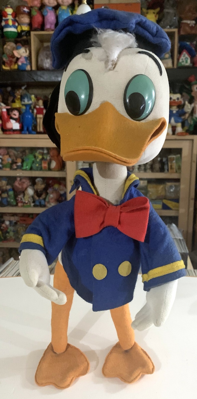 VINTAGE LARGE 17″ TOY DOLL DONALD DUCK FELT WALT DISNEY LARS 1960s
