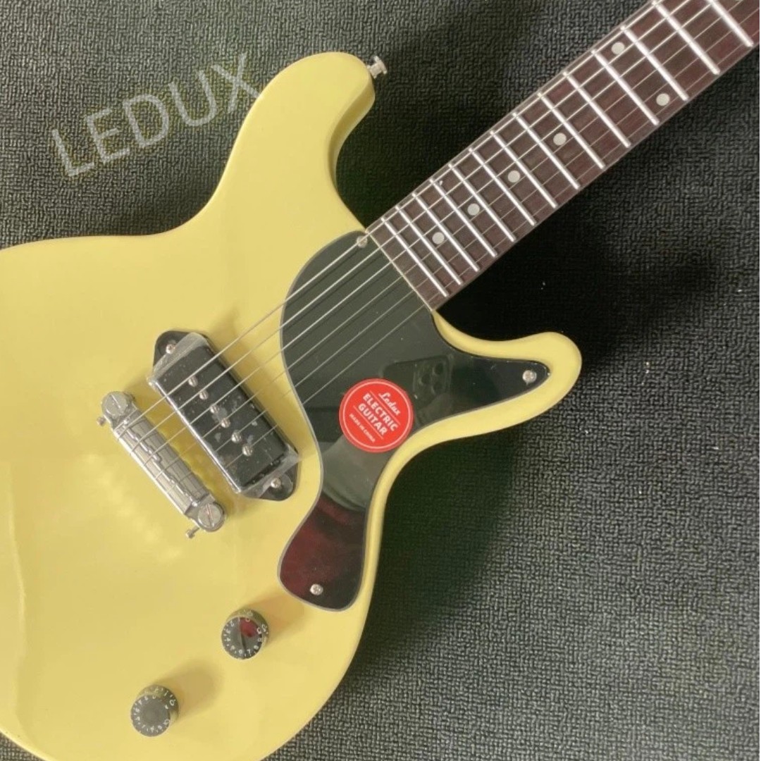Cream LP Double Cut Electric Guitar P90 Pickups Black Pick guard Mahogany body